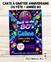 carte invitation. carte fête  Année 80. carte adulte anniversaire Année 80. anniversaire Année 80.