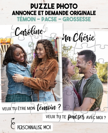 Puzzle avec photo pour demande originale. puzzle demande mariage. puzzle demande pacse. puzzle personnalisé
