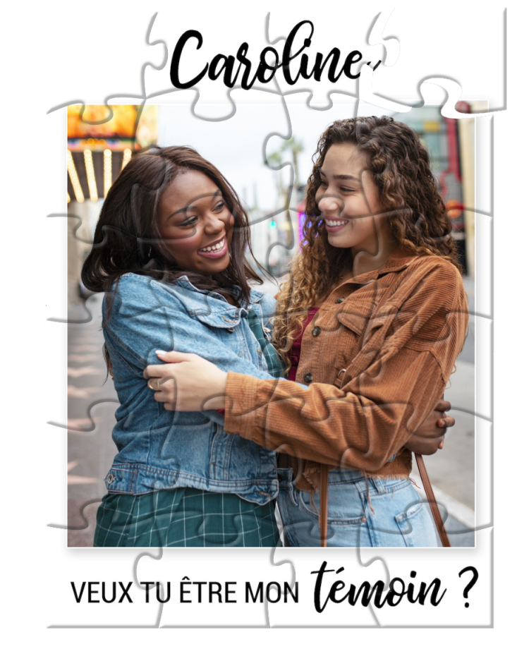 Puzzle avec photo pour demande originale. puzzle demande témoin. puzzle demande demoiselle honneur. puzzle personnalisé