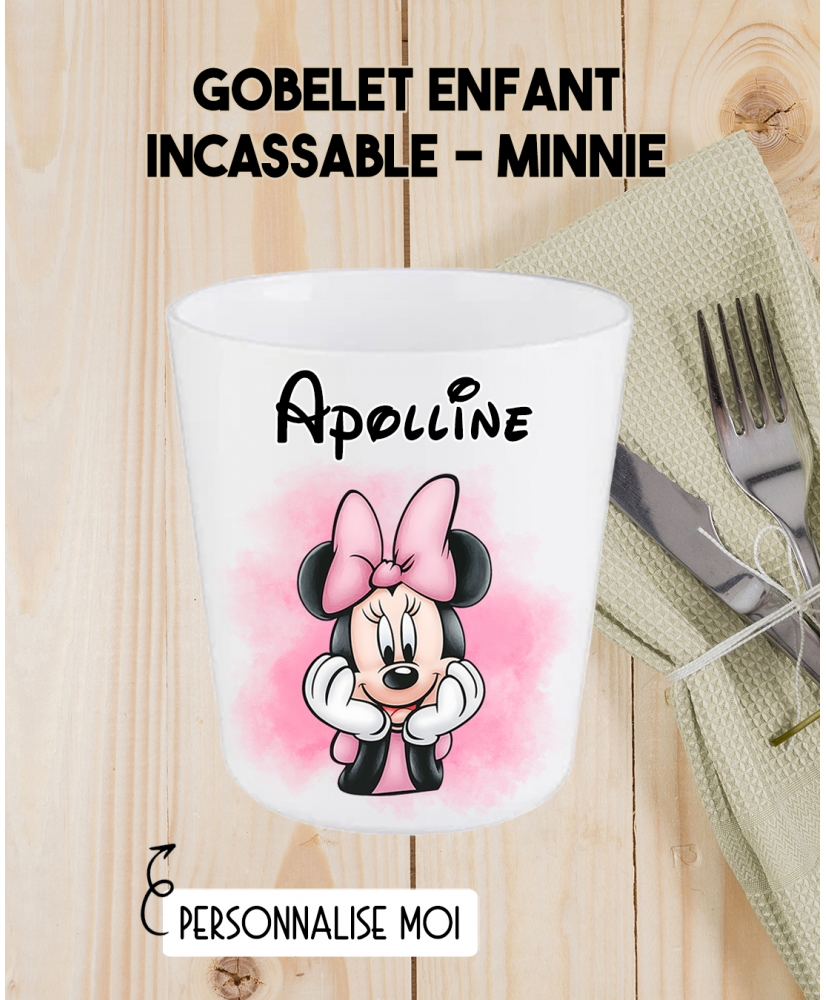 Gobelet enfant personnalisé en plastique Minnie. verre plastique prénom. verre enfant Minnie personnalisé. gobelet plastique. Gobelet enfant personnalisé en plastique Minnie. verre plastique prénom. verre enfant Minnie personnalisé. gobelet plastique.