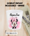 Gobelet enfant personnalisé en plastique Minnie. verre plastique prénom. verre enfant Minnie personnalisé. gobelet plastique.