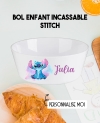 Bol enfant personnalisé en plastique stitch. Bol plastique prénom. bol enfant stitch personnalisé. gobelet plastique.