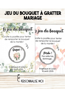 Jeu du bouquet de la mariée - Carte à gratter