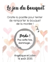 Jeu du bouquet de la mariée - Carte à gratter personnalisable