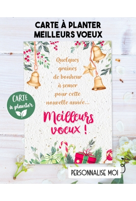 carte planter Noël. carte planter graine meilleurs voeux. carte planter Noël ou nouvelle année.