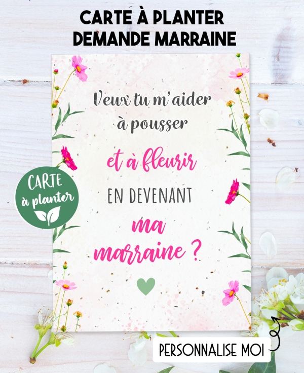 carte planter annonce. carte planter témoin. carte planter marraine. carte original demande marraine