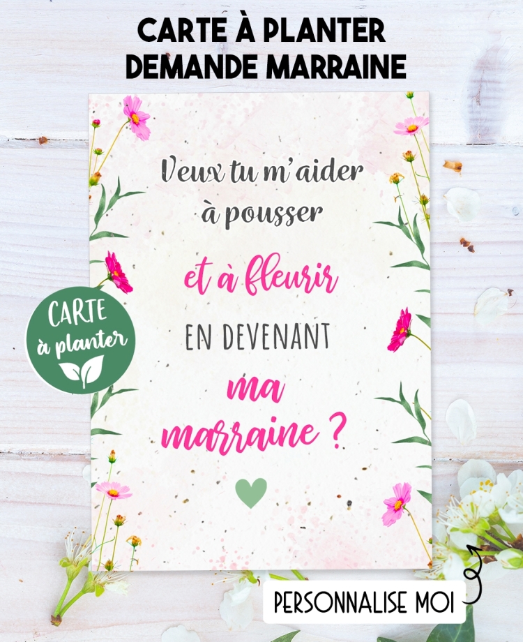 carte planter annonce. carte planter témoin. carte planter marraine. carte original demande marraine