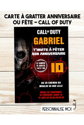 carte invitation. carte fête Call of duty été. carte anniversaire Call of duty. anniversaire ado.