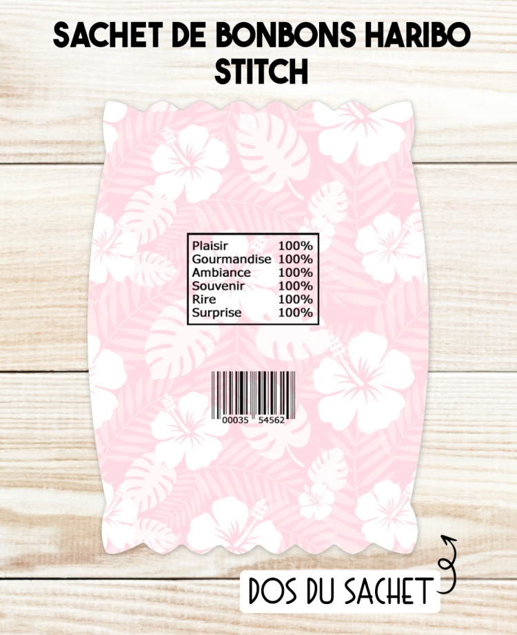 Sachet de bonbons HARIBO personnalisé Stitch. cadeau bonbon anniversaire. bonbon anniversaire enfant Stitch