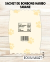 Sachet de bonbons HARIBO personnalisé Savane. cadeau bonbon anniversaire. bonbon anniversaire enfant Savane