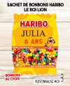 Sachet de bonbons HARIBO personnalisé le roi lion. cadeau bonbon anniversaire. bonbon anniversaire enfant le roi lion