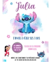 carte invitation. carte fête enfant. carte anniversaire Lilo et Stitch. anniversaire fille. carte invitation gratter.