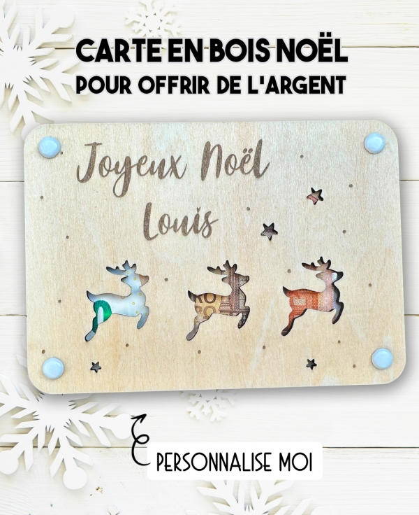 carte noël. carte bois argent noël. carte original noël. carte humour noël. carte fête cadeau.