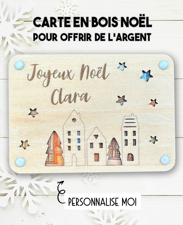 carte noël. carte bois argent noël. carte original noël. carte humour noël. carte fête cadeau.