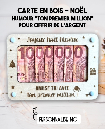 carte bois originale noël. carte argent noël. enveloppe argent noël. cadeau humour noël.