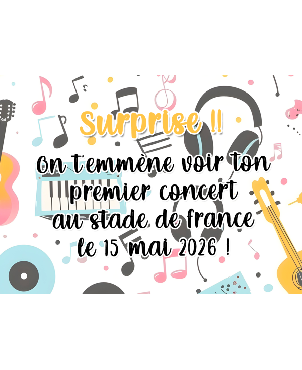 Puzzle Surprise Personnalisable – Annoncer un Concert