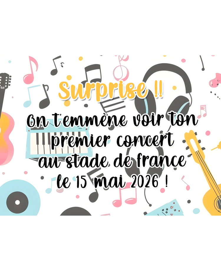 Puzzle Surprise Personnalisable – Annoncer un Concert