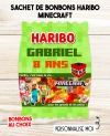 Sachet de bonbons HARIBO personnalisé Minecraft. cadeau bonbon anniversaire. bonbon anniversaire enfant Minecraft