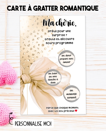 carte à gratter couple, carte à gratter amoureux, carte surprise couple, carte romantique à gratter