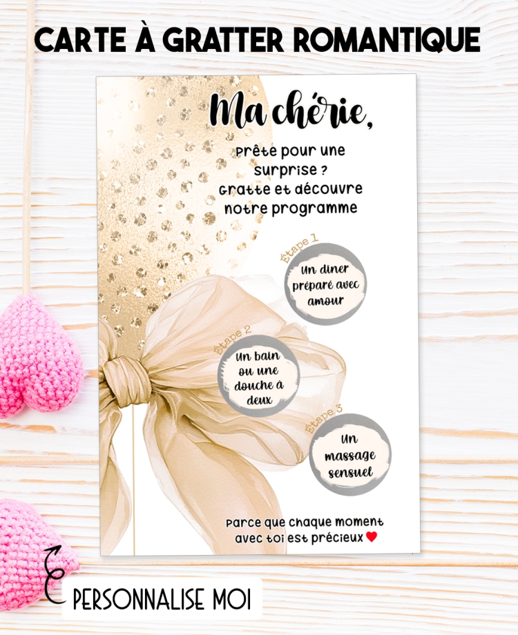 carte à gratter couple, carte à gratter amoureux, carte surprise couple, carte romantique à gratter