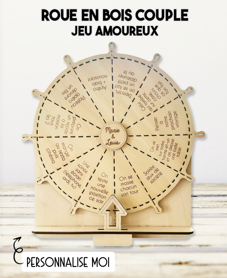 roue couple, jeu de couple, 
idée cadeau couple, cadeau, amoureux, accessoire couple, 
jeu romantique, jeu fun à deux