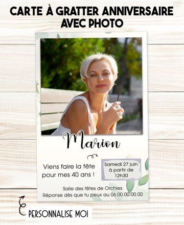carte anniversaire à gratter, carte fête à gratter, carte à gratter personnalisée, carte anniversaire originale