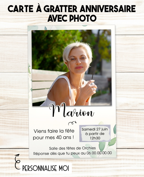 carte anniversaire à gratter, carte fête à gratter, carte à gratter personnalisée, carte anniversaire originale