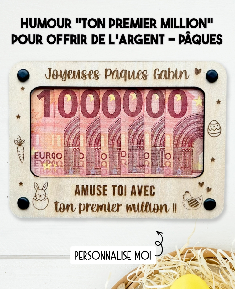 carte en bois Pâques, cadeau Pâques original, idée cadeau argent Pâques, carte humour Pâques