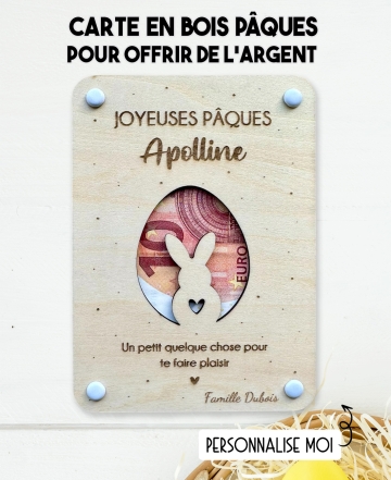 Carte Pâques originale, Carte cadeau Pâques, Cadeau argent Pâques, Carte à offrir Pâques