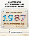 carte en bois anniversaire. Carte cadeau fête. Cadeau anniversaire original. offrir argent anniversaire original