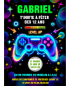 carte anniversaire Jeux vidéo. anniversaire Jeux vidéo. fete anniversaire enfant. carte invitation anniversaire garçon