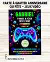 carte anniversaire Jeux vidéo. anniversaire Jeux vidéo. fete anniversaire enfant. carte invitation anniversaire garçon