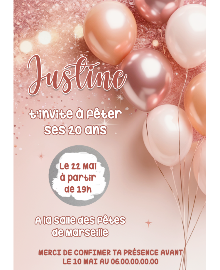 invitation anniversaire grattable, carte à gratter rose doré, fête surprise, invitation personnalisée, anniversaire chic,