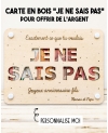 carte en bois, cadeau humour, idée cadeau originale, cadeau anniversaire, cadeau mariage, cadeau Noël, porte-billets original