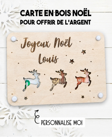 carte noël. carte bois argent noël. carte original noël. carte humour noël. carte fête cadeau.