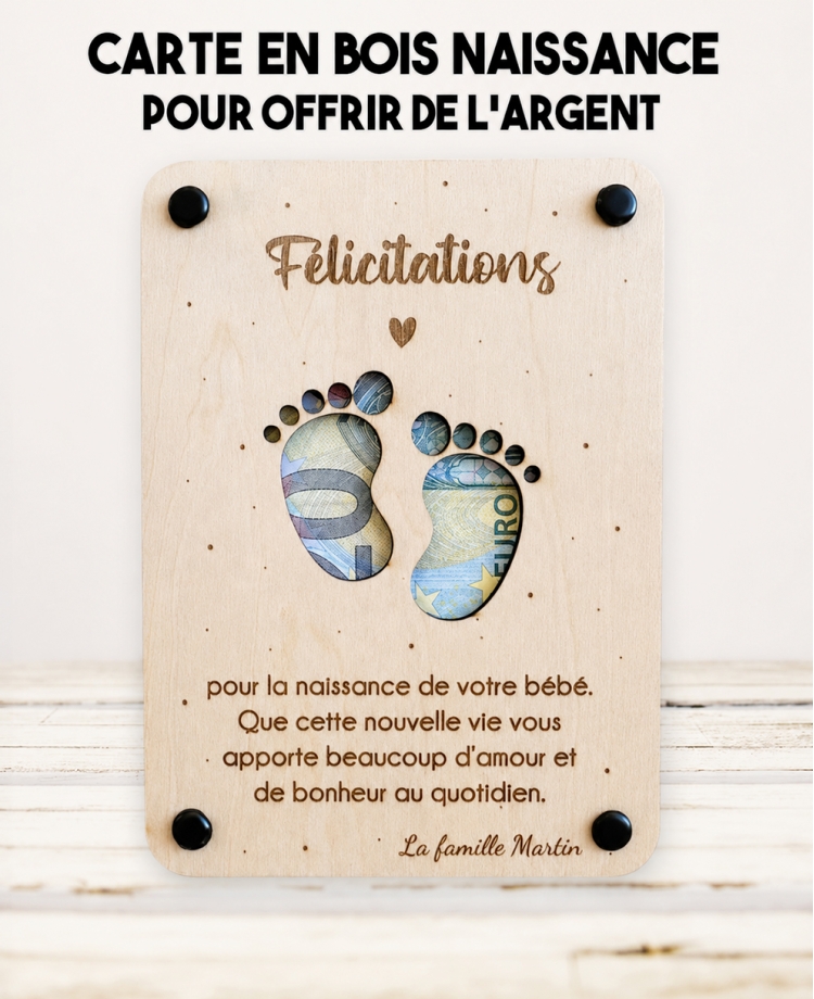 carte en bois naissance, carte naissance originale, cadeau naissance, cadeau naissance en bois