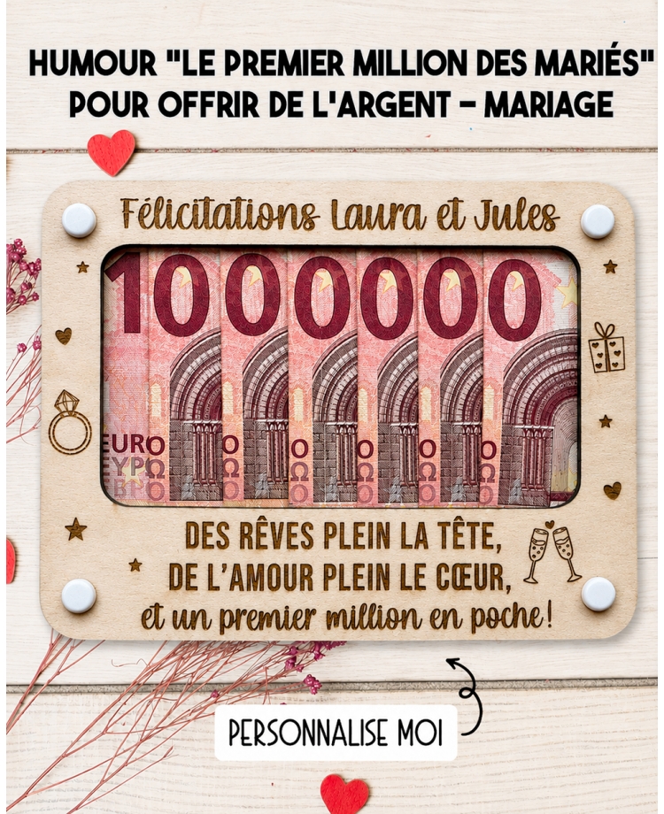 carte en bois mariage, cadeau argent mariage, mariage personnalisé, offrir de l'argent mariage, cadeau mariés original