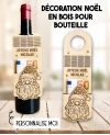 Décoration de bouteille en bois Noël. cadeau Noël. idée cadeau Noël. carte cadeau Noël. argent Noël