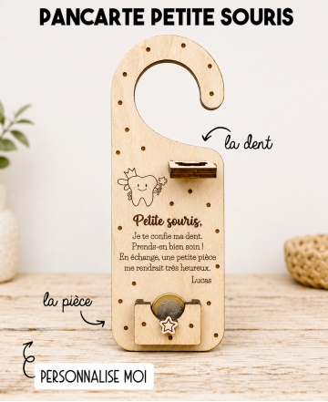 pancarte petite souris, dent de lait, support dent enfant, petite souris cadeau, tradition petite souris