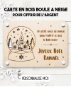 carte noël. carte bois argent noël. carte original noël. carte cadeau noël. carte fête cadeau.