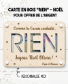 carte rien Noël. carte bois argent Noël. carte original anniversaire. carte humour Noël. carte fête cadeau Noël