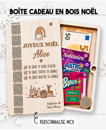 boîte cadeau noël, boîte en bois noël, boîte cadeau personnalisée, cadeau noël personnalisé, cadeau noël original