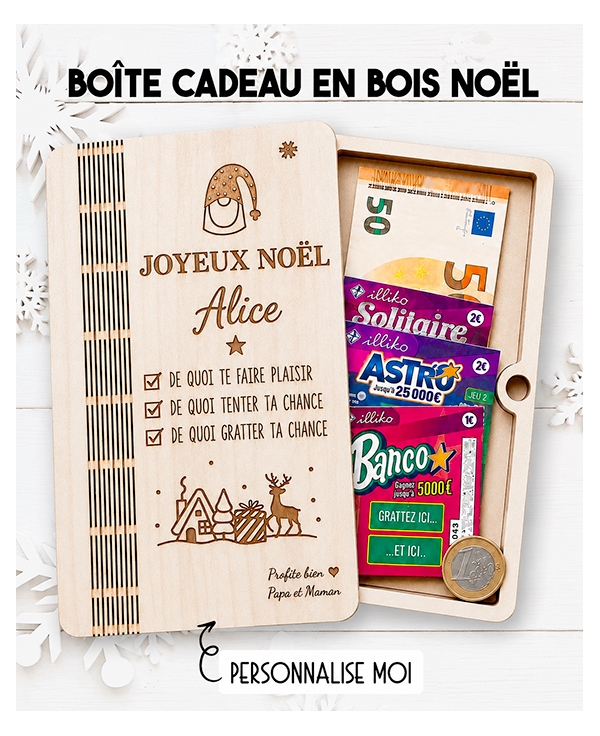boîte cadeau noël, boîte en bois noël, boîte cadeau personnalisée, cadeau noël personnalisé, cadeau noël original