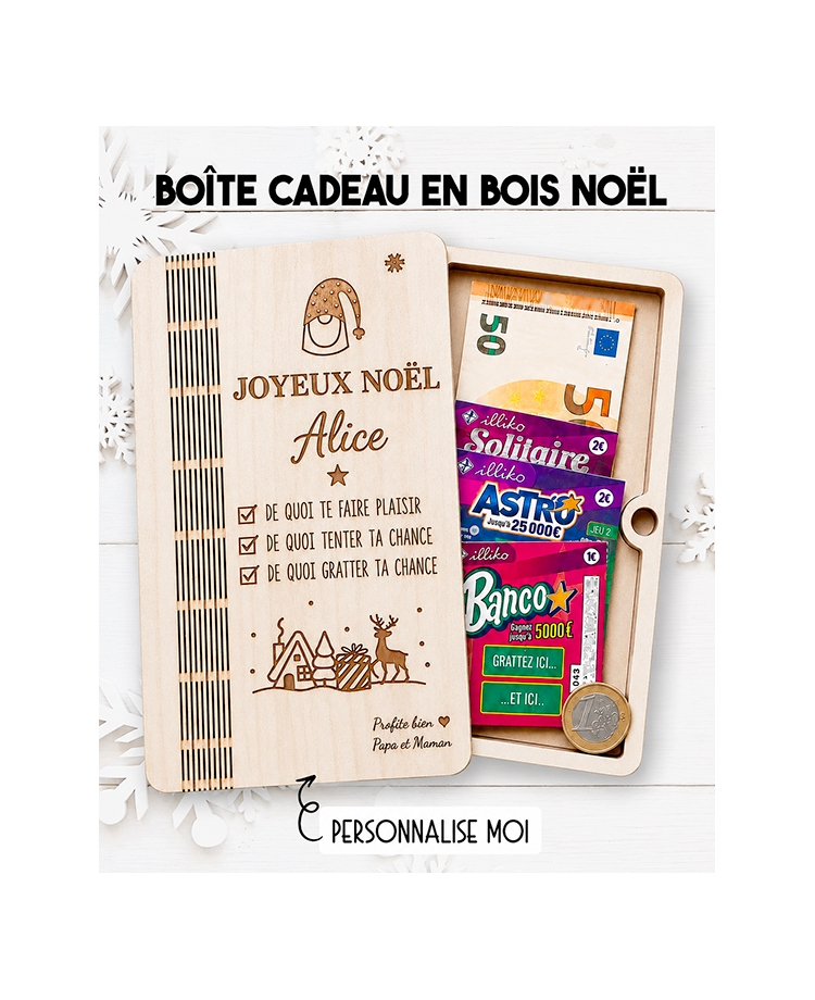 boîte cadeau noël, boîte en bois noël, boîte cadeau personnalisée, cadeau noël personnalisé, cadeau noël original