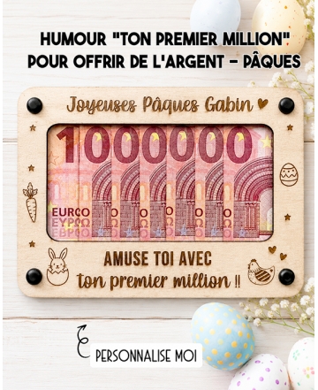 carte en bois Pâques, cadeau Pâques original, idée cadeau argent Pâques, carte humour Pâques