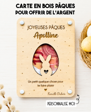 Carte Pâques originale, Carte cadeau Pâques, Cadeau argent Pâques, Carte à offrir Pâques
