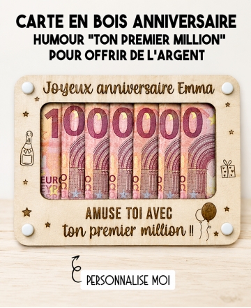 carte bois originale anniversaire. carte argent anniversaire. enveloppe argent anniversaire. cadeau humour anniversaire.