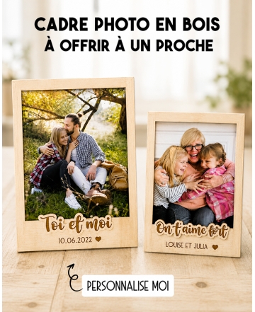 Cadre photo en bois pour encadrer vos plus beaux souvenirs. cadre photo original. cadeau unique. cadeau personnalisé
