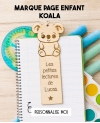 Marque page enfant en bois Koala. marque page bois personnalisé. marque page enfant. cadeau enfant lecture