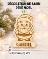 Décoration Père noël bois. Décoration Sapin famille. décoration noël bois personnalisée. Boule noël prénom
